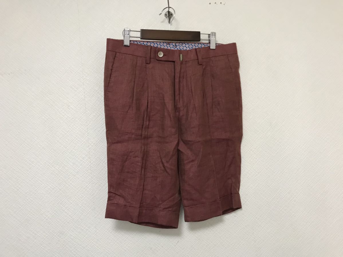 本物アルチザンARTISANリネン麻シルクショートハーフスラックスパンツメンズビジネススーツアメカジミリタリーサーフストリートピンクS拍卖