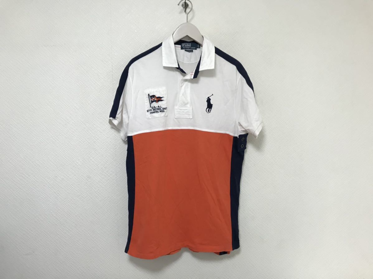 本物ポロラルフローレンPOLORALPHLAURENコットンビッグポニー半袖ポロシャツメンズビジネススーツアメカジサーフ白オレンジゴルフL拍卖