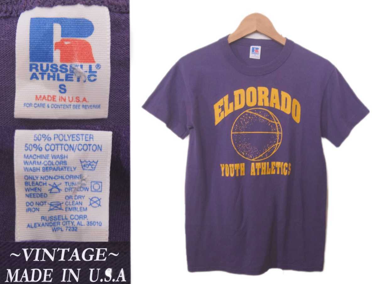 80s 90s ビンテージ RUSSEL ラッセル USAアメリカ製 カレッジ 3段プリントTee ラッセル VINTAGE ウエアハウス RL マッコイズmodel拍卖