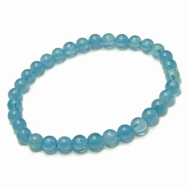 天然石 パワーストーン g3-199Q 今月の半額 特級 5.5mm アクアマリン ブレスレット 内径16cm ポーチ付 鑑別済・本物保証 送料無料拍卖