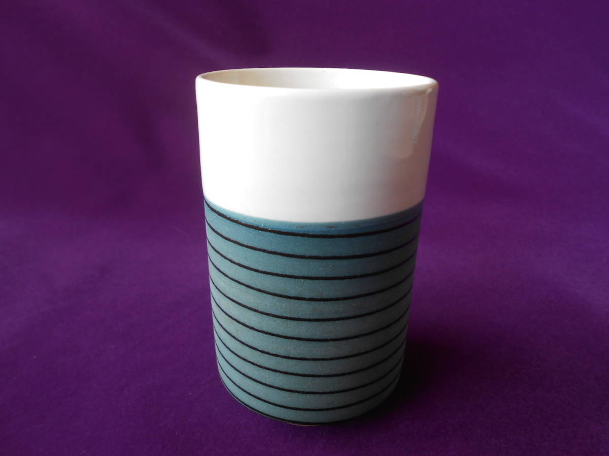 美濃焼! ☆2色線段湯呑☆ 未使用 汲出 湯飲 煎茶 ほうじ茶 日本茶拍卖