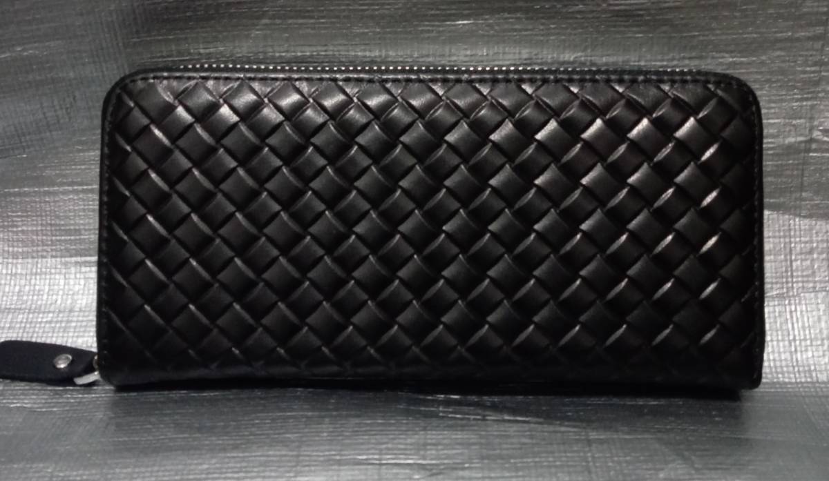 ○新品 イタリアンカーフレザー 長財布 本革 ラウンドファスナー メンズ 財布 牛革 ビジネス ヴィンテージ拍卖