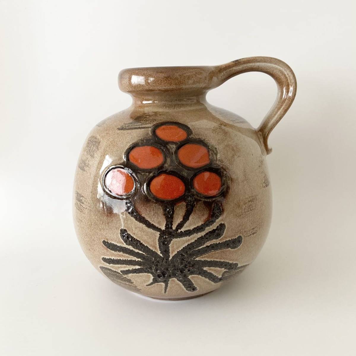 西ドイツ製 1960-70年代 Scheurich Fat Lava ファットラバ ミッドセンチュリー ヴィンテージ 花瓶 花器 オブジェ ジャグ 一輪挿し #74拍卖