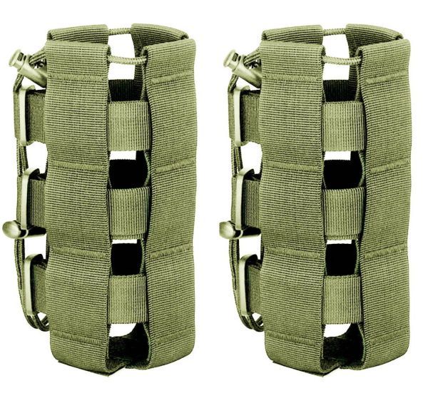 サバゲー ペットボトル ホルダー 2個 ボトルケース 500ml 緑オープントップ Molleモール マグポーチ 装備 300ml-800ml拍卖