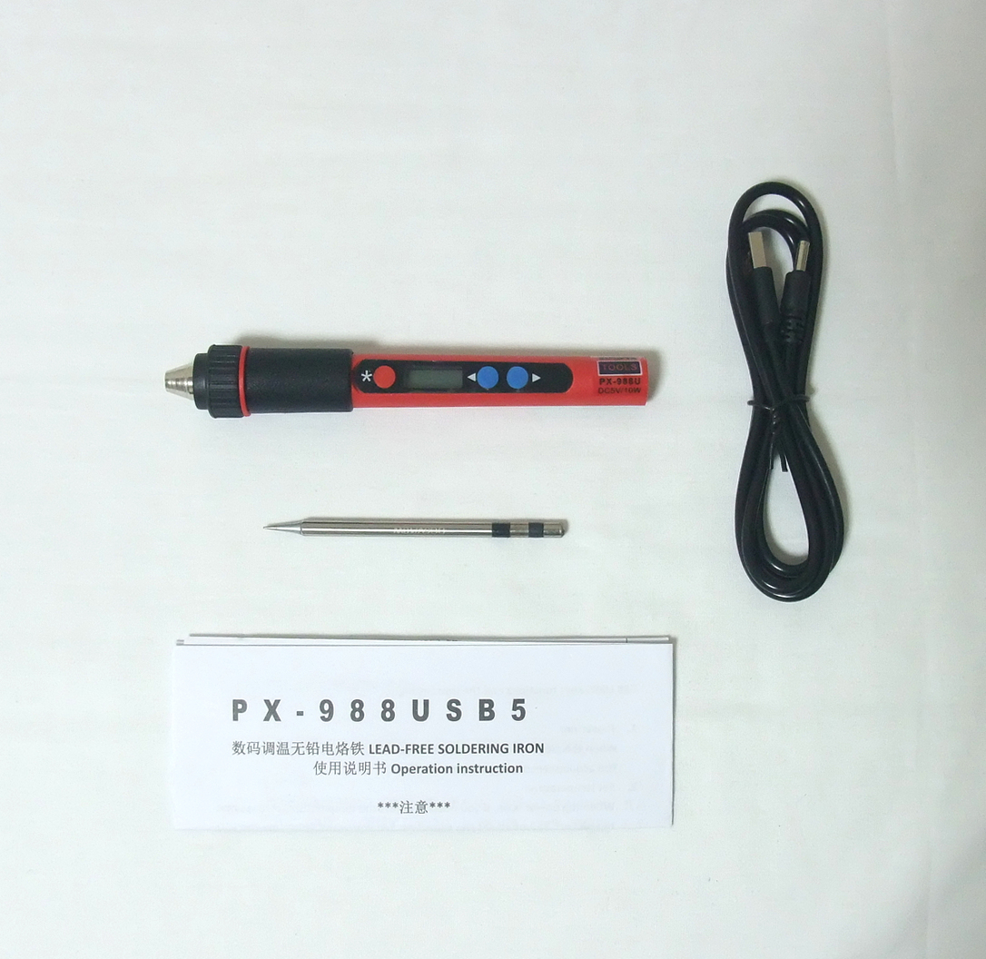 USB接続10WはんだごてPX-988U こて先800-I(温度調整可能、液晶ディスプレイあり、新品)拍卖