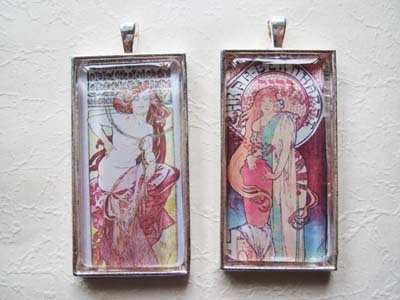 アルフォンス・ミュシャ ペンダントトップセット5拍卖