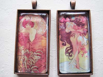 アルフォンス・ミュシャ ペンダントトップセット6拍卖