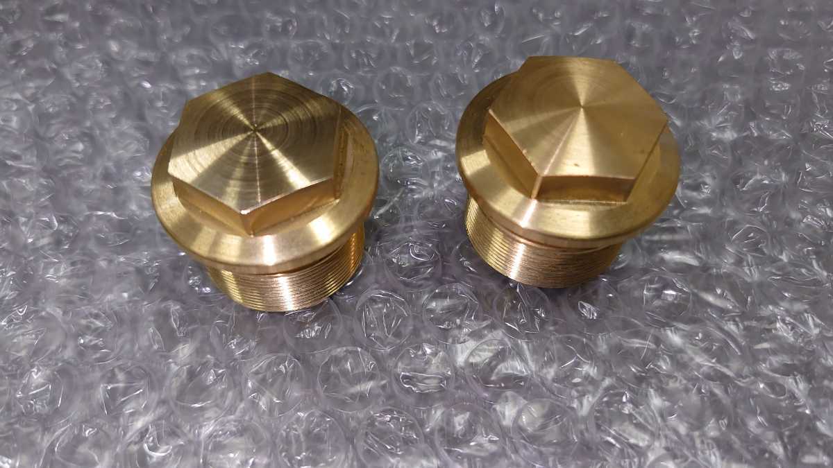 GSX250E ザリ 真鍮フォークキャップ フロントフォークのトップキャップ 未使用 保管品 削り出し 拍卖