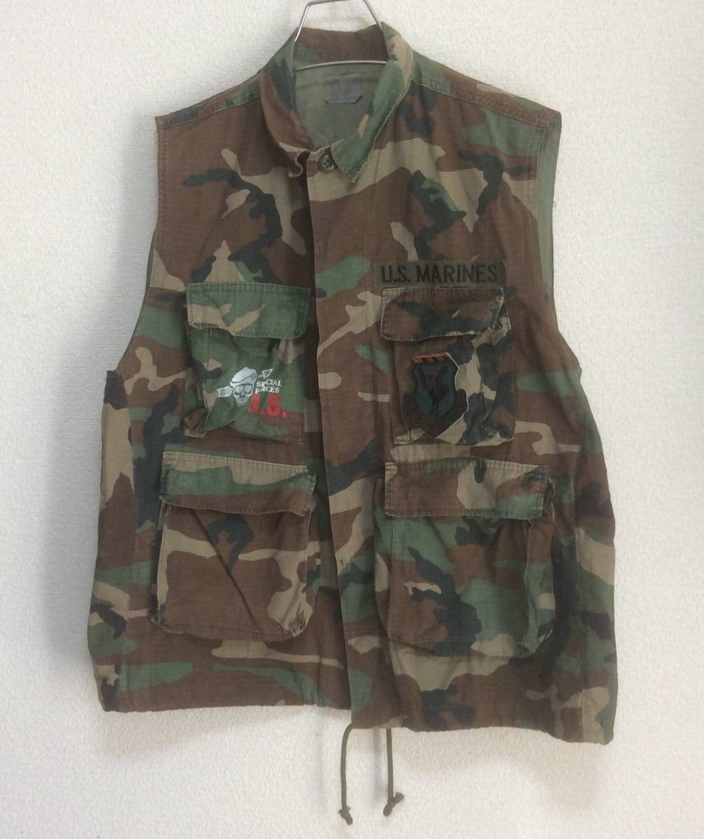 ミリタリー ジャケット 迷彩 カモ柄 military U.S. MARINES VIN 18TH TACTICAL FIGHTERWING LIVE FREE OR DIE拍卖