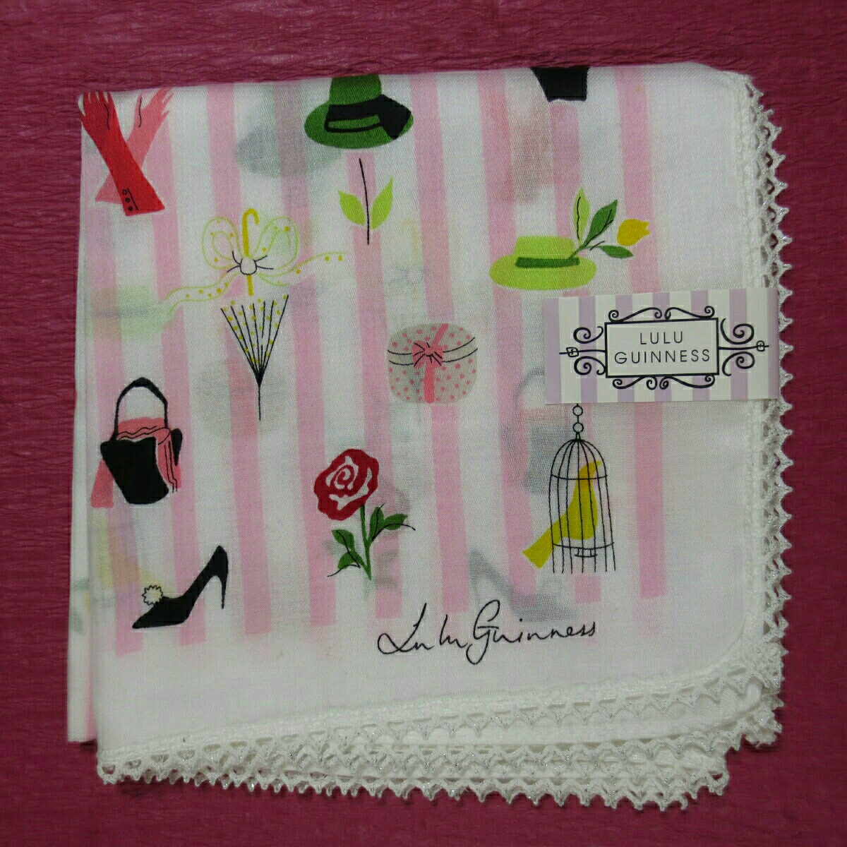 【未使用新品】 LULU GUINNESS ルルギネス ハンカチ 2 819拍卖