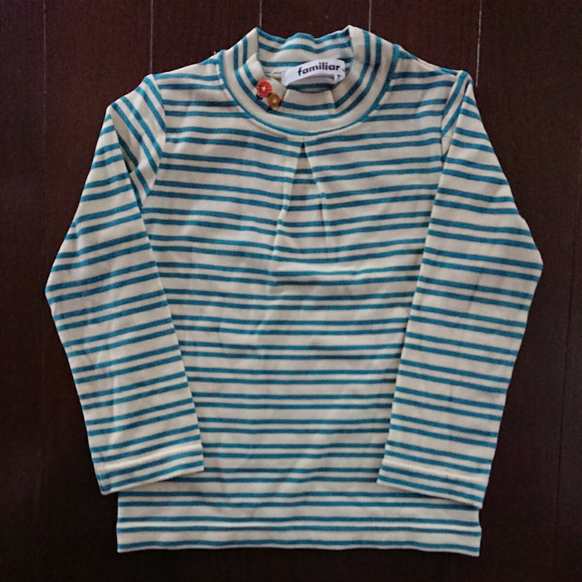 familiar ファミリア ハイネック Tシャツ 長袖 ボーダー 90㎝拍卖