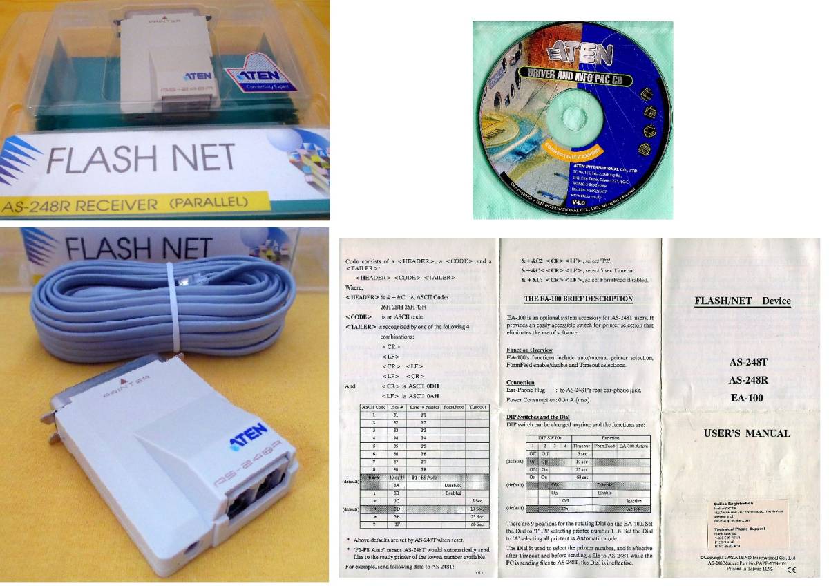 【ATEN】FLASH NET AS-248R プリンターネットワーク受信器 拍卖