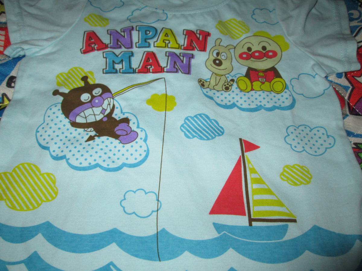 〇新品!アンパンマン半袖Tシャツ90cm水色〇拍卖