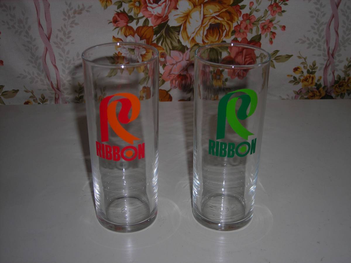 昭和レトロ リボンシトロン タンブラーグラス 2個セット 未使用拍卖