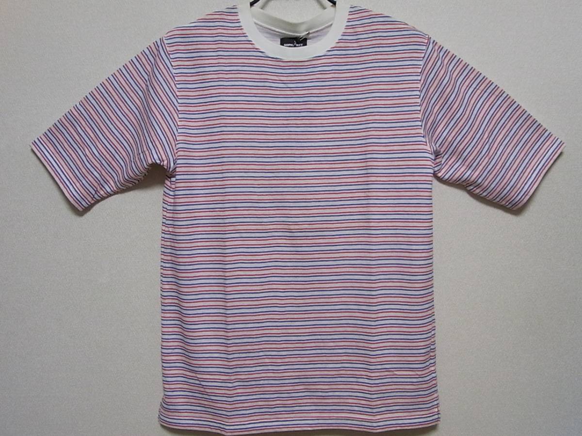 未使用★タグ付き★SOPHNETソフネット★クールマックスボーダー半袖TシャツS★拍卖