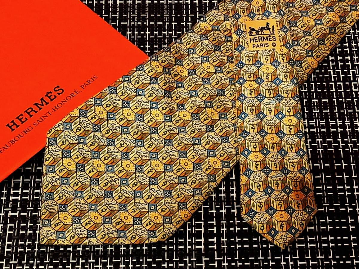 ・ω・ ★SALE★2139★エルメス~箱リーフ葉・柄~ネクタイ♪拍卖