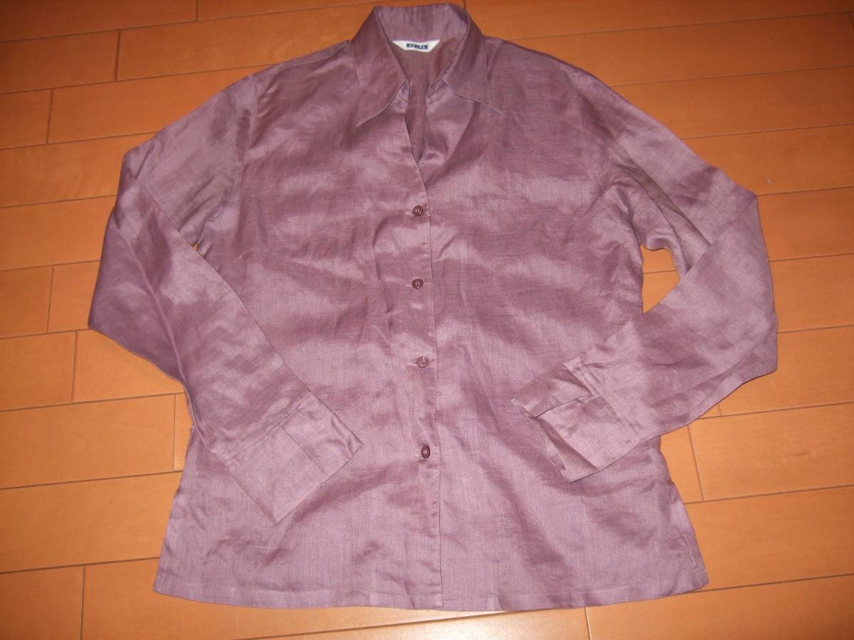 良品即決☆SHIPS リネンシャツ☆パープル系拍卖
