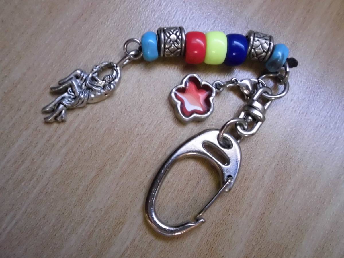 キーホルダー(手作り) ターコイズビーズ&プラムトップ アクセサリー・小物雑貨拍卖