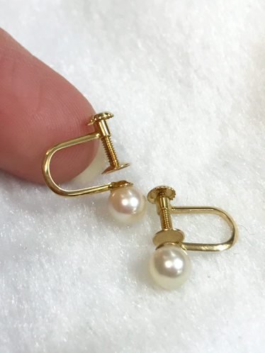 k18 真珠 イヤリング 1.12g 大一真珠 中古拍卖