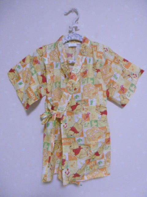 ё クマのプーさん ё 甚平セット ■100cm■黄色拍卖