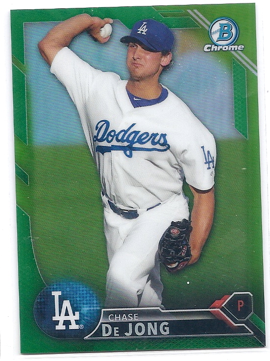 2016 Bowman Chrome Draft Chase De Jong Green Refractor /99拍卖