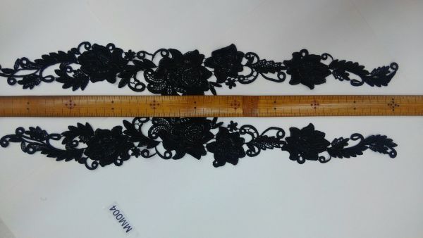☆(MM004)黒のケミカルレースのモチーフ(1ペア)拍卖