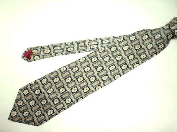$ 超美品 $ ● ブランド ネクタイ ● PRIMA CLASSE ◆ プリマクラッセ ◆ パターン柄 ◆ ベージュ系 × グレー系 ◆ 送料無料!!拍卖