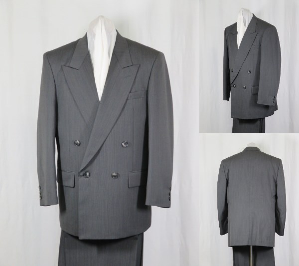 ★☆ AB3L-94 ダブル4B×1 P衿 スーツ 新品 春夏 鼠系 日本製 ☆★拍卖