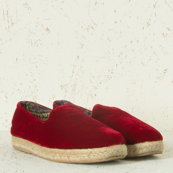 Penelope Chilvers×Ron Herman ペネロペチルバーズ ロンハーマン エスパドリーユ シューズ ベロア 靴 赤/ベージュ 36 w0052-21-002拍卖