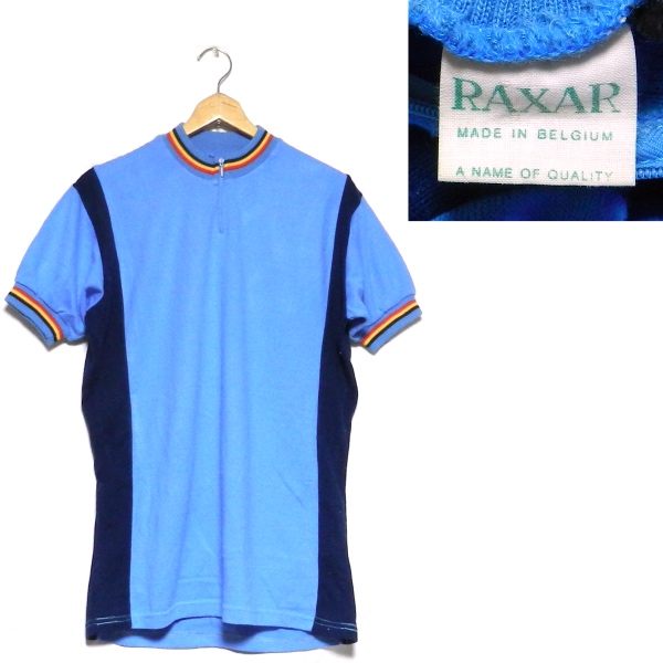 RAXAR 80’s ベルギー製 SAF サイクリング / ロードバイク スウェット Tシャツ 水色 / 紺 M サイズ拍卖