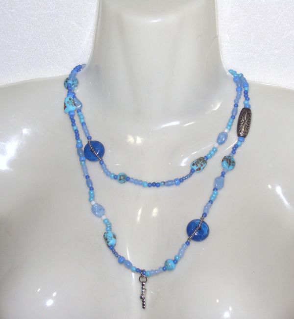 ビーズxストーン ネックレス 814385BL19EC14拍卖