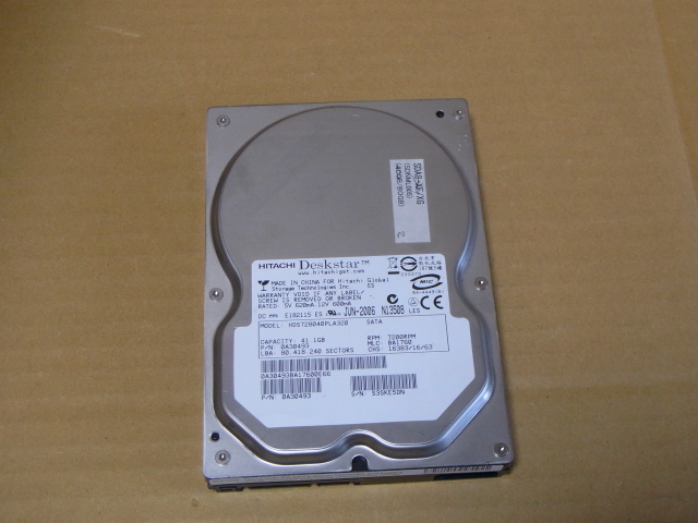 ●HGST 7K80/HDS728040PLA320 40G/7200/2M ② (IH530S)拍卖