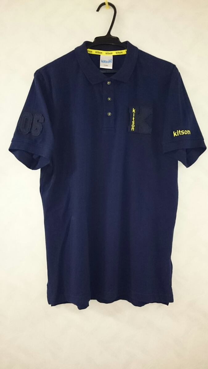 美品 kitson ポロシャツ サイズL メンズ キットソン LA 正規品 ゴルフ GOLF ワッペン テニス拍卖