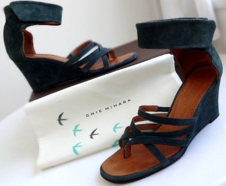 美品◆スペイン製 CHIE MIHARA / チエミハラ スエードレザー アンクルサンダル 箱・袋付き 定価5万拍卖
