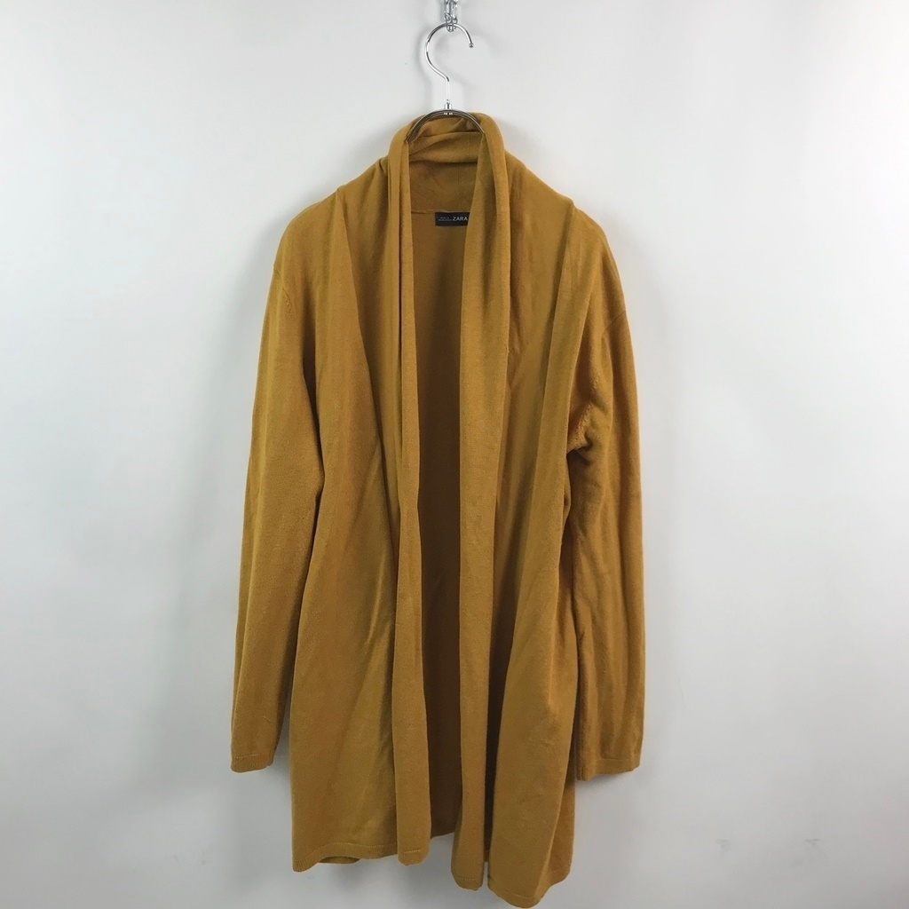 ZARA/ザラ カーディガン ウエストベルト付き マスタード サイズL レディース拍卖