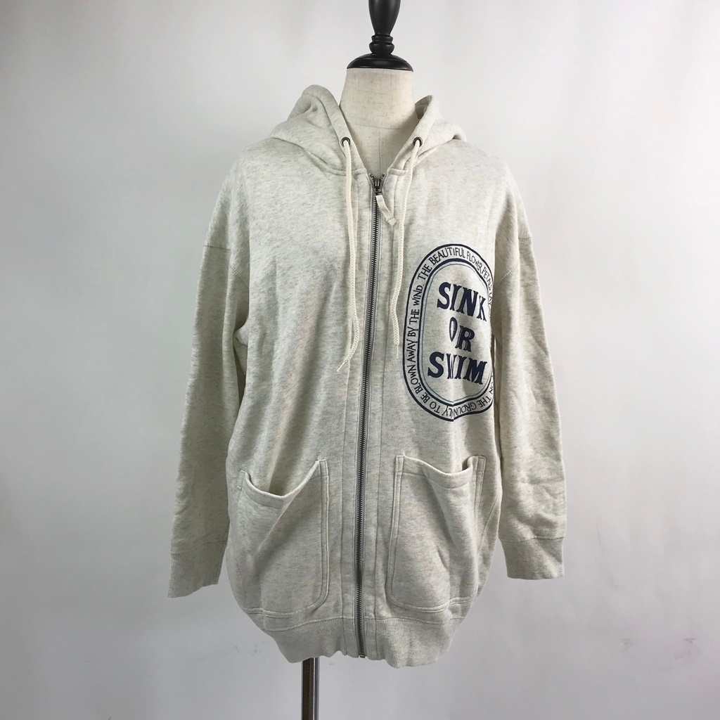 PLST/プラステ パーカー 裏起毛 オートミール 英字 サイズ2 レディース拍卖