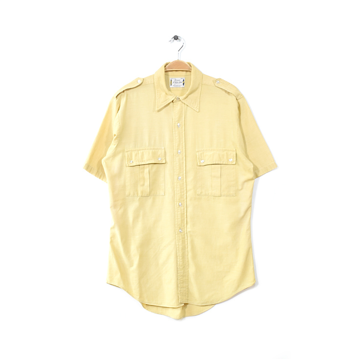 【送料無料】 70S USA製 SURF A' Go-Go by CAMPUS ヴィンテージ キャンパス サーフシャツ 襟芯シャツ 半袖シャツ メンズM 古着 CB1116拍卖