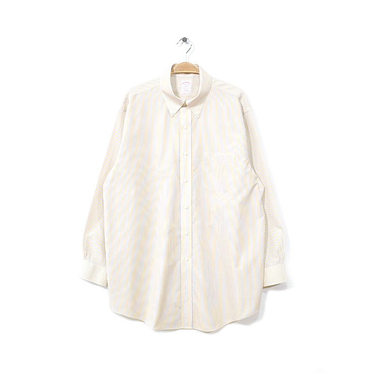 【送料無料】 ブルックスブラザーズ 346 コットン ストライプ柄 BDシャツ ボタンダウン 長袖シャツ メンズL相当 Brooks Brothers CA0871拍卖