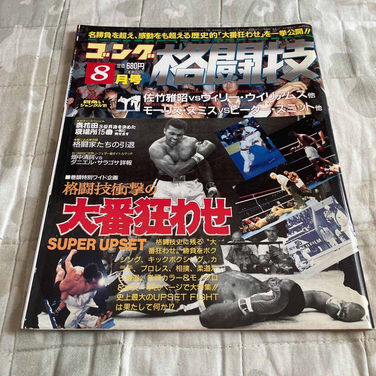 ゴング格闘技 1991年(平成3年)8月号 格闘技衝撃の大番狂わせ マイクタイソン 大相撲 格闘家たちの引退 佐竹雅昭 ウイリーウィリアムス他拍卖