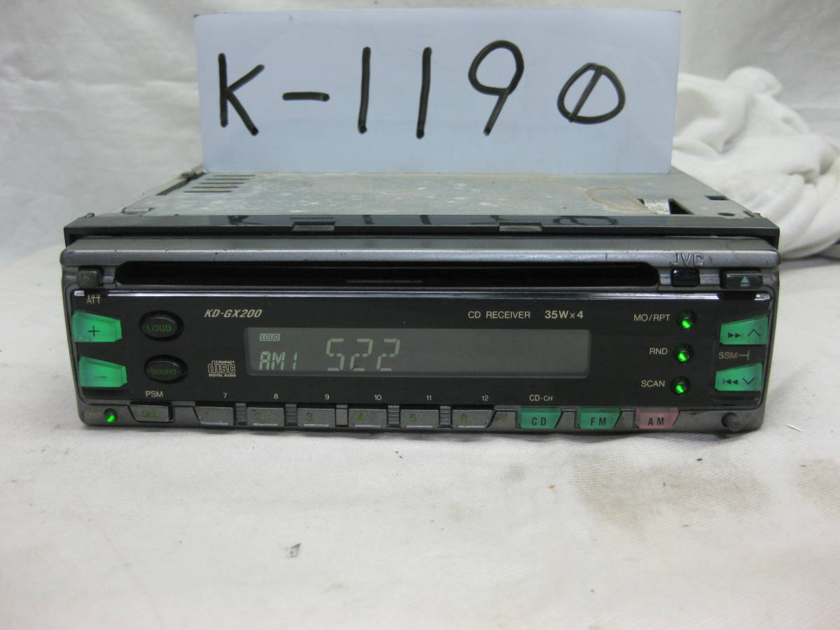 K-1190 JVC ビクター KD-GX200 1Dサイズ CDデッキ 故障品拍卖