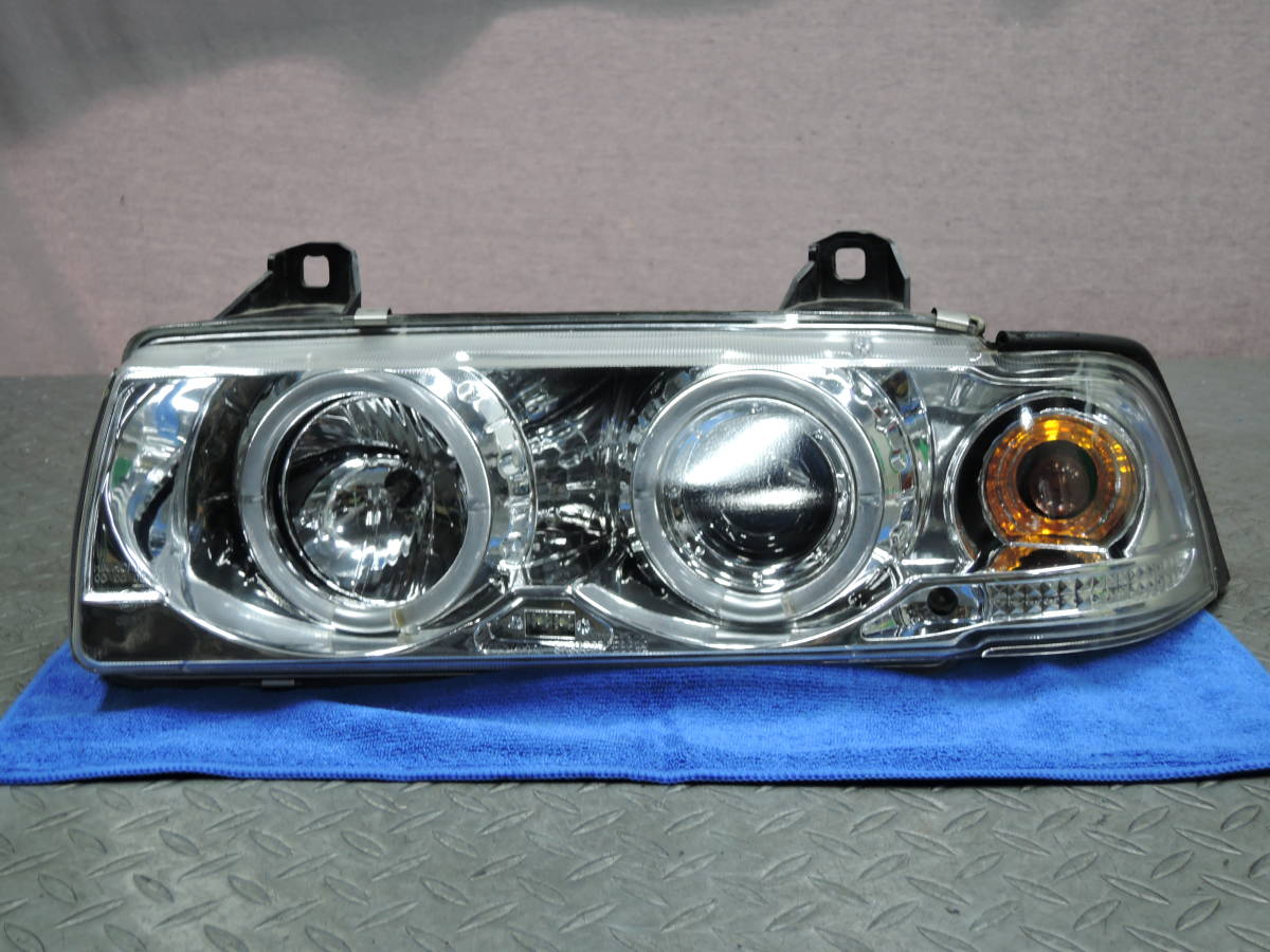 【詳細不明】 BMW クーペ E36 318is 320i SONAR ソナー 左/L ヘッドライト SK3302S 10392 【動作未確認 エンジェルアイ イカリング BM-01拍卖