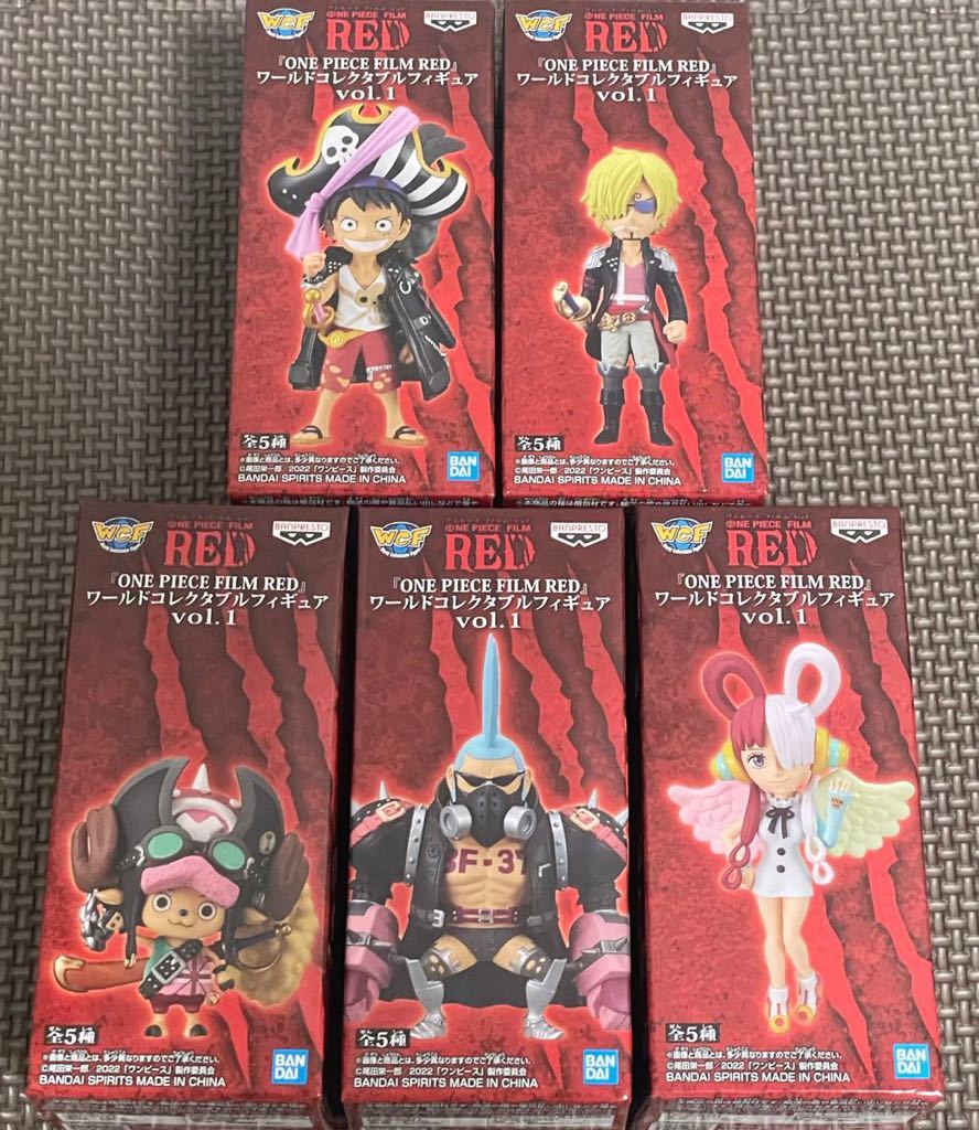 数量4 新品・未開封【ルフィ/サンジ/チョッパー/フランキー/ウタ】全5種 ONE PIECE FILM RED ワールドコレクタブルフィギュアvol.1拍卖