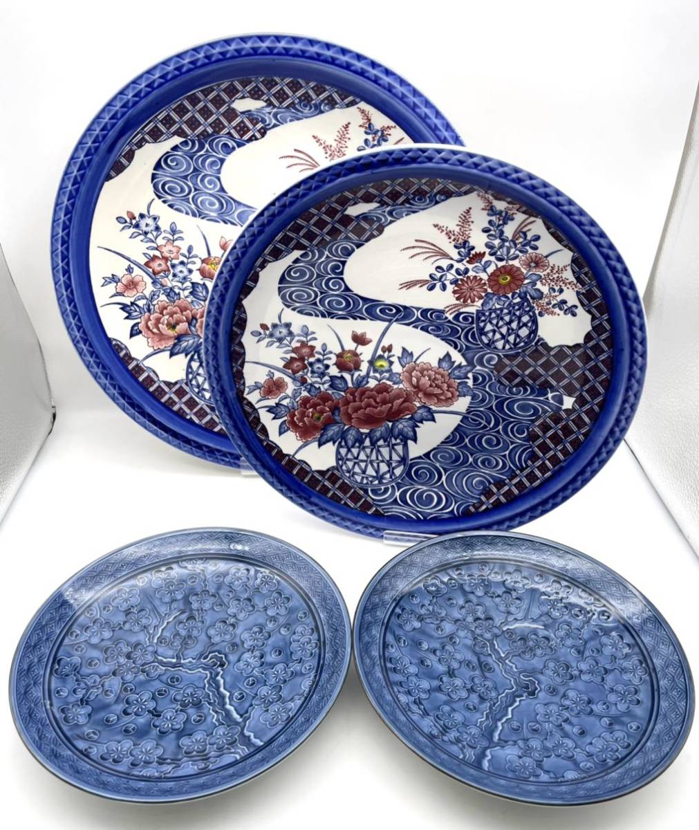 昭和レトロ●流水牡丹大皿揃●有田焼 肥前 哲三郎窯 中皿拍卖