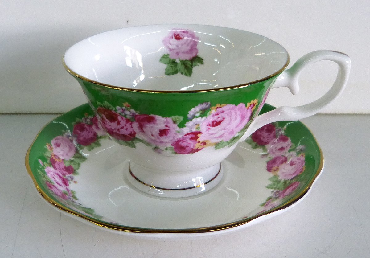 ☆美品!ROYAL ARDEN ロイヤルアーデン カップ&ソーサー グリーン×ローズ☆拍卖