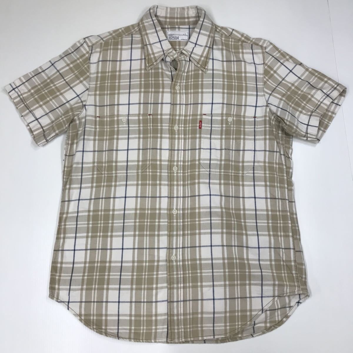LEVI'S 半袖 62504 チェック柄 半袖シャツ ボタンダウン 厚め Lサイズ 29-16a拍卖