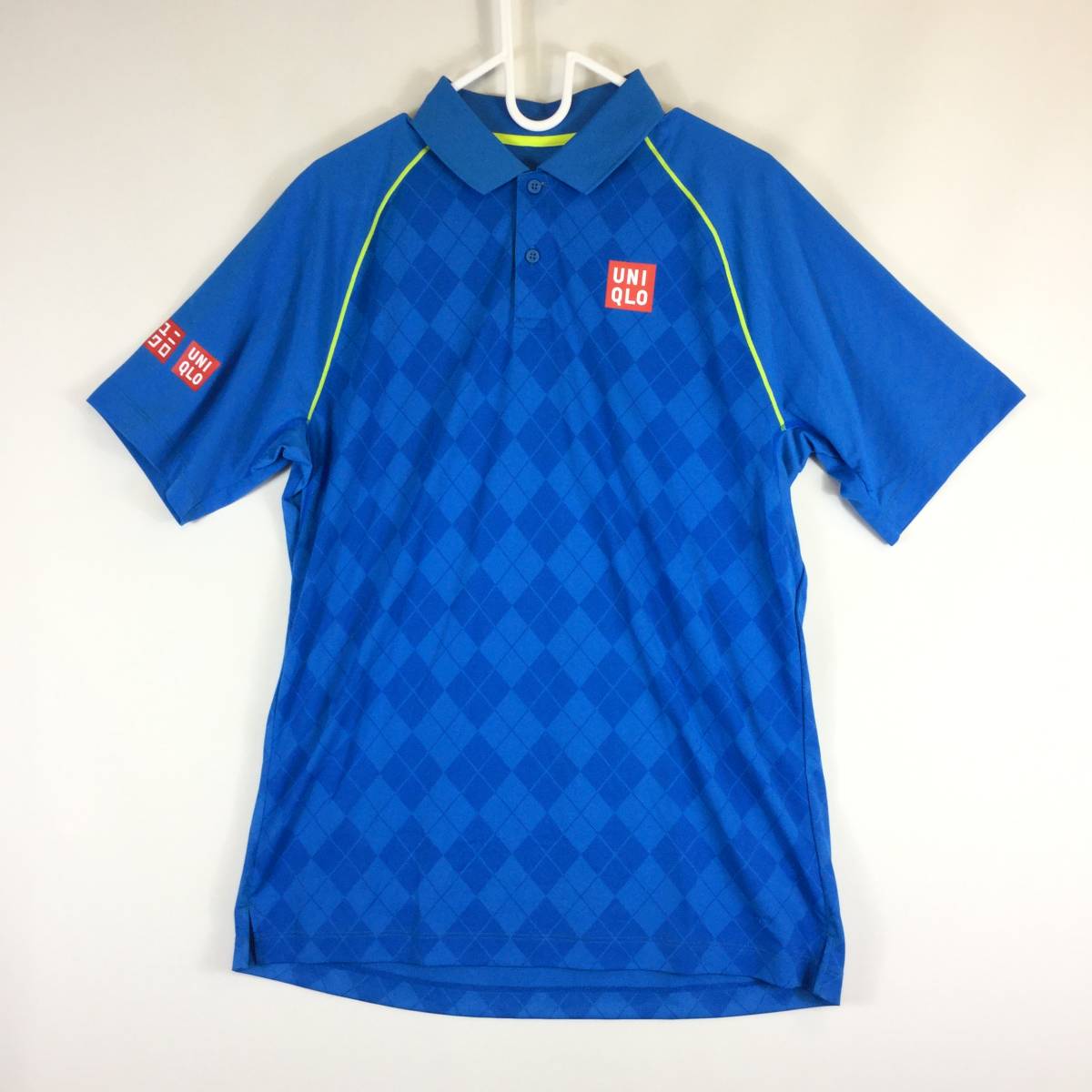 ユニクロ UNIQLO テニスポロシャツ 速乾生地 錦織 水色系 Lサイズ拍卖