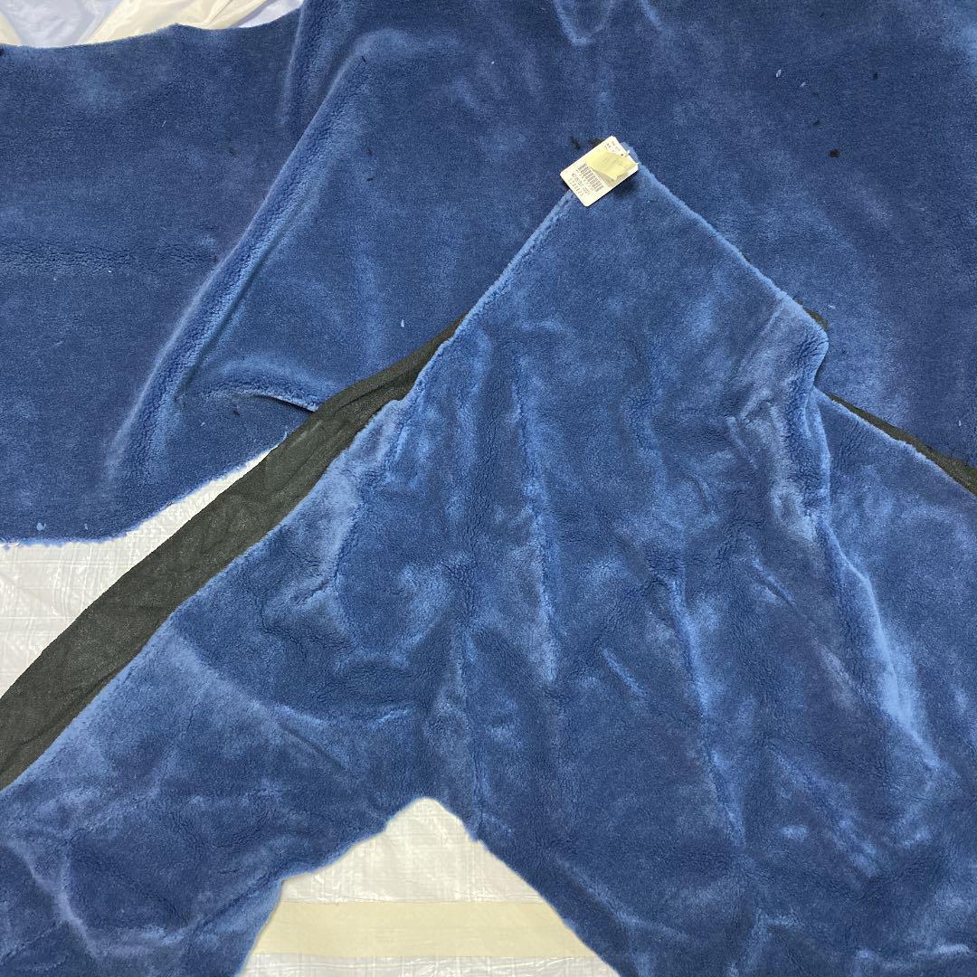 布地生地ハギレno1516ミンク長短毛ブルー 裏貼りあり拍卖