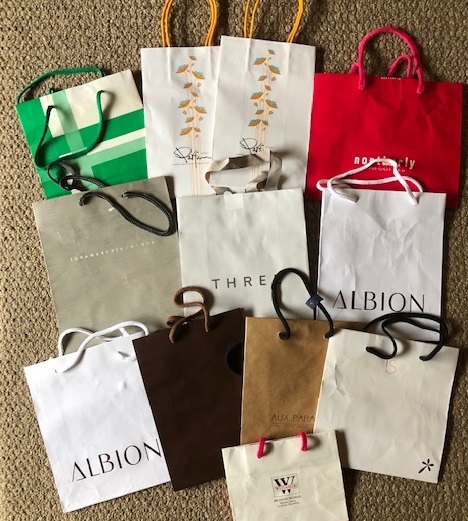 紙袋 ショッパー ショップ袋 12枚 小中サイズ リサイクル 再利用 まとめて 袋拍卖