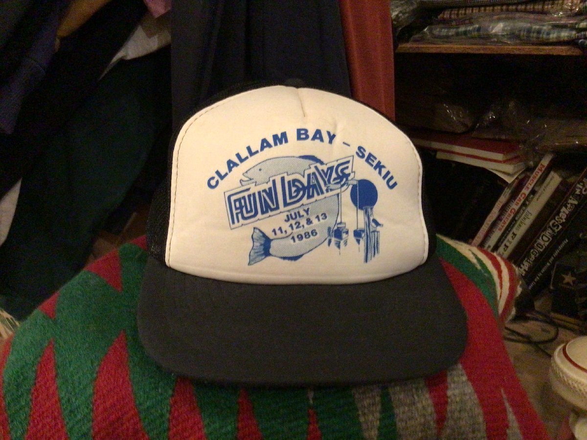 80'S YUPOONG CLALLAM BAY SEKIU MESH CAP SIZE FREE ヴィンテージ クララムベイ&セキウ メッシュ キャップ オリンピック半島 自然公園拍卖