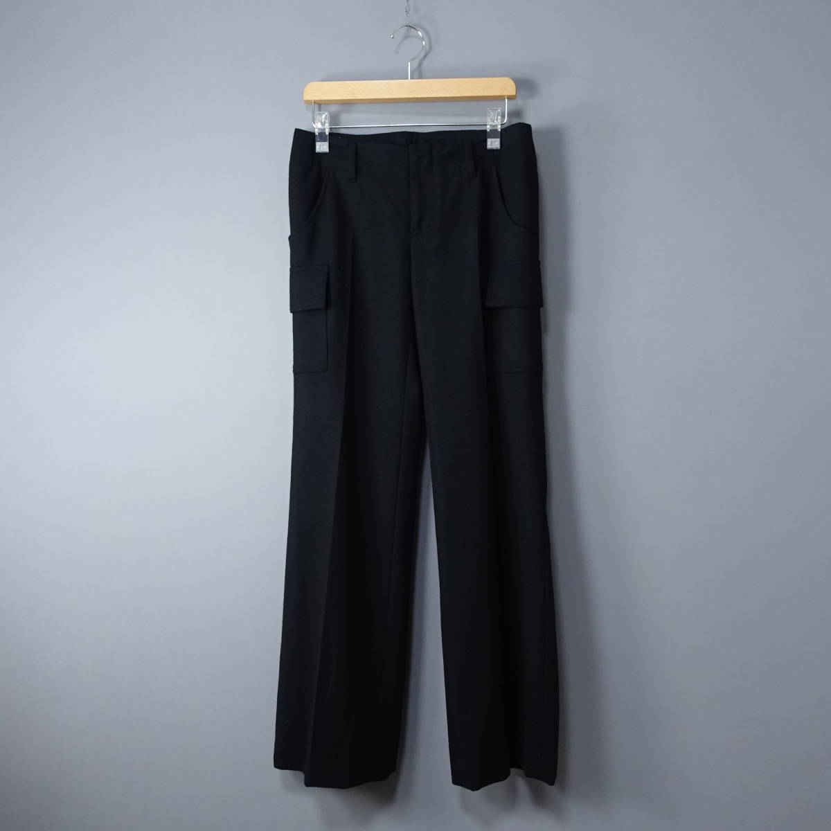 ☆美品☆VIVIENNE TAM/ヴィヴィアンタム/ ビビアンタム/0/ウール混/アンゴラ混/カシミヤ混/カーゴパンツ/ブラック/黒/レディースボトムス拍卖